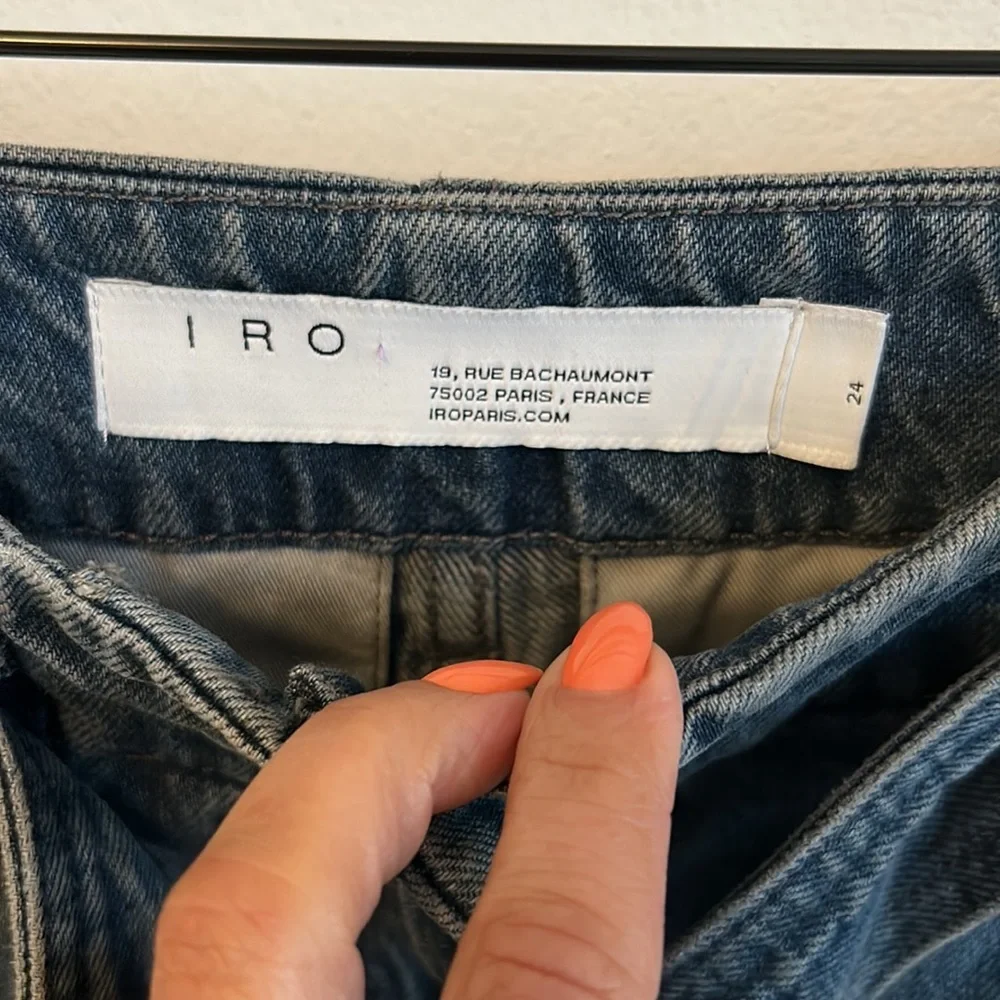 Iro Pablo Middle Gray Denim Paperbag Waist D Ring Jeans